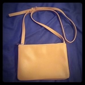 Yellow Forever 21 bag with three pockets